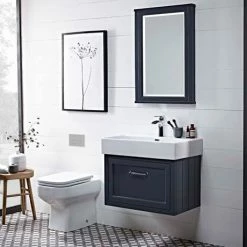 Roper Rhodes Hampton 600mm Illuminated Mirror - Slate Grey -Bathroom Mirrors Shop HAMILL6COM.MC D1 460