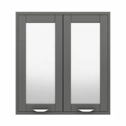 Keswick Grey 600mm Traditional Wall Hung 2 Door Mirror Cabinet -Bathroom Mirrors Shop KES GRY 2DM D2 460
