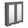 Keswick Grey 600mm Traditional Wall Hung 2 Door Mirror Cabinet