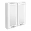 Keswick White 600mm Traditional Wall Hung 2 Door Mirror Cabinet -Bathroom Mirrors Shop KES WHT 2DM p