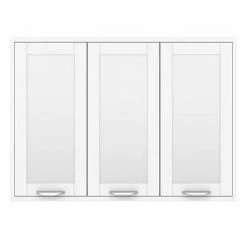Keswick White 900mm Traditional Wall Hung 3 Door Mirror Cabinet -Bathroom Mirrors Shop KES WHT 3DM d3 460