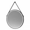 Arezzo Matt Black 800mm Round LED Illuminated Anti-Fog Bathroom Mirror -Bathroom Mirrors Shop LQ721 m