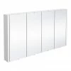 Nuie 1200 Gloss White Minimalist 4-Door Mirror Cabinet -Bathroom Mirrors Shop LUXMW1200 nprod