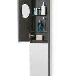 1622mm Slimline Tall Mirror Cabinet Dark Oak -Bathroom Mirrors Shop M1622DO D3 460