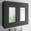 Chatsworth 690mm Graphite 2-Door Mirror Cabinet 1 Chatsworth 690mm Graphite 2-Door Mirror Cabinet -Bathroom Mirrors Shop MCABBLK n prod