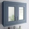 Chatsworth 690mm Blue 2-Door Mirror Cabinet -Bathroom Mirrors Shop MCABBLU n p1