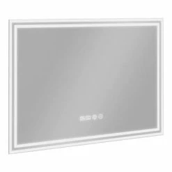 Toreno 700x500mm LED Illuminated Mirror inc. Anti-Fog, Digital Clock & Touch Sensor - MIR009 -Bathroom Mirrors Shop MIR009 D2 460