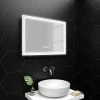 Toreno 700x500mm LED Illuminated Mirror inc. Anti-Fog, Digital Clock & Touch Sensor - MIR009 -Bathroom Mirrors Shop MIR009 P1