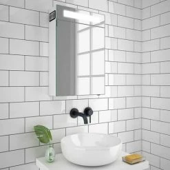 Toreno 400x600mm LED Illuminated Mirror Cabinet inc. Bluetooth, Infrared Sensor & Shaving Port - MIR016 -Bathroom Mirrors Shop MIR016 d4 460