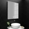 Toreno 600x800mm LED Bathroom Mirror incl. Digital Clock, Anti-Fog & Shaving Socket -Bathroom Mirrors Shop MIR044 np