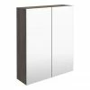 Brooklyn 600mm Grey Avola Bathroom Mirror Cabinet - 2 Door