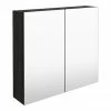 Brooklyn 800mm Hacienda Black Bathroom Mirror Cabinet - 2 Door -Bathroom Mirrors Shop OFF619 np