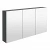 Hudson Reed 1350mm Gloss Grey 3 Door Mirror Cabinet - QUA010 1 Hudson Reed 1350mm Gloss Grey 3 Door Mirror Cabinet - QUA010 -Bathroom Mirrors Shop QUA010 p1