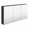 Hudson Reed 1350mm Hacienda Black 3 Door Mirror Cabinet - QUA011