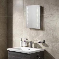 Sensio Sienna 390 x 500mm LED Mirror with Demister Pad & Shaving Socket - SE30556C0 -Bathroom Mirrors Shop SE30556C0 D1 460