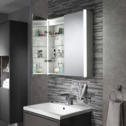 Sensio Aspen Diffused Double LED Mirror Cabinet with Shaving Socket - SE30816C0 -Bathroom Mirrors Shop SE30816C0 D1 460