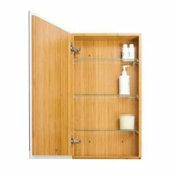 700mm Slimline Mirror Cabinet Bamboo -Bathroom Mirrors Shop SMCBB D2 460