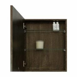 550mm Slimline Mirror Cabinet Dark Oak -Bathroom Mirrors Shop SMCDO D2 460