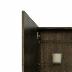 550mm Slimline Mirror Cabinet Dark Oak -Bathroom Mirrors Shop SMCDO D3 460