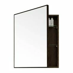 550mm Slimline Mirror Cabinet Dark Oak
