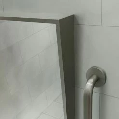 Venice Brushed Stainless Steel 500 x 800mm Angled Mirror -Bathroom Mirrors Shop VEN5080SS D2 460