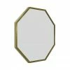 Arezzo Brushed Brass 600mm Octagon Mirror