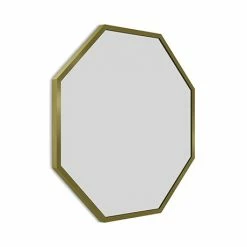 Arezzo Brushed Brass 600mm Octagon Mirror