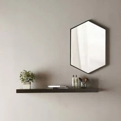 Venice Black 500 x 750mm Hexagonal Mirror -Bathroom Mirrors Shop VENHXBLK D2 460