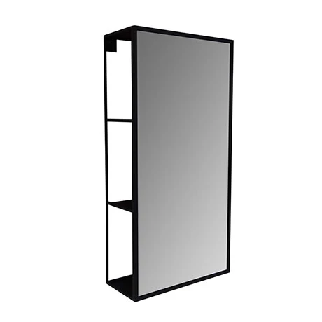 VENMIR3060_P.jpg Venice Black 300 x 600mm Mirror with Open Shelves -Bathroom Mirrors Shop VENMIR3060 P