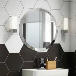 Venice 600mm Round Bevelled Mirror -Bathroom Mirrors Shop VENRB60 D2 460