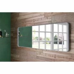 Venice White Frame 1500 x 500mm Rectangular Mirror -Bathroom Mirrors Shop VENWF1550 D1 460