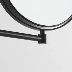 Venice Matt Black 5x Magnifying Cosmetic Mirror with Round Wall Plate -Bathroom Mirrors Shop VNCMRNMB D2 460