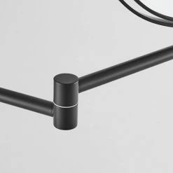 Venice Matt Black 5x Magnifying Cosmetic Mirror with Round Wall Plate -Bathroom Mirrors Shop VNCMRNMB D4 460