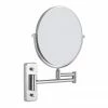 Venice Brushed Nickel 5x Magnifying Cosmetic Mirror with Square Wall Plate -Bathroom Mirrors Shop VNCMSQBN P