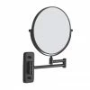 Venice Matt Black 5x Magnifying Cosmetic Mirror with Square Wall Plate 2 Venice Matt Black 5x Magnifying Cosmetic Mirror with Square Wall Plate -Bathroom Mirrors Shop VNCMSQMB P