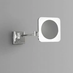 Venice Chrome Square 3x Magnifying LED Cosmetic Mirror -Bathroom Mirrors Shop VNCMSQU D3 460