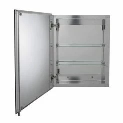 Croydex Winster Single Door Aluminium Mirror Cabinet with FlexiFix - WC101169 -Bathroom Mirrors Shop WC101169 D3 460