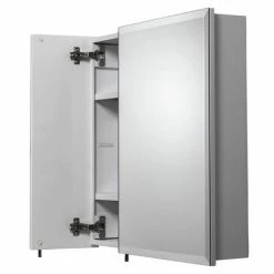 Croydex Wellington Double Door Bi-View White Steel Mirror Cabinet with FlexiFix - WC102122 -Bathroom Mirrors Shop WC102122 D2 460