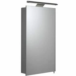 Croydex Jefferson Hang N Lock Single Door Illuminated Mirror Cabinet with Shaver Socket 700 x 400mm - WC147769E -Bathroom Mirrors Shop WC147769E ai2 460