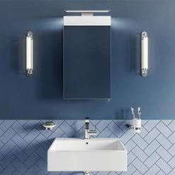 Croydex Jefferson Hang N Lock Single Door Illuminated Mirror Cabinet with Shaver Socket 700 x 400mm - WC147769E