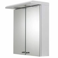 Croydex Shire 2 Door Mirror Cabinet with Light & Shaver Socket - White - WC267222E -Bathroom Mirrors Shop WC267222E ai1 460