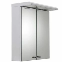 Croydex Shire 2 Door Mirror Cabinet with Light & Shaver Socket - White - WC267222E -Bathroom Mirrors Shop WC267222E ai3 460