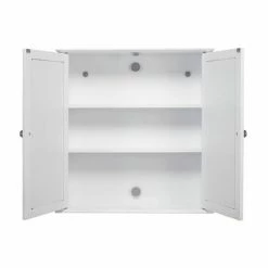 Croydex Ashby White Wooden Double Door Mirror Cabinet with FlexiFix - WC280022 -Bathroom Mirrors Shop WC280022 D3 460