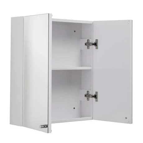 WC450822_D1_460.jpg Croydex Carra White Double Door Mirror Cabinet - WC450822 -Bathroom Mirrors Shop WC450822 D1 460