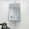 Croydex Avisio Double Door Stainless Steel Corner Mirror Cabinet - WC766105 -Bathroom Mirrors Shop WC766105 P