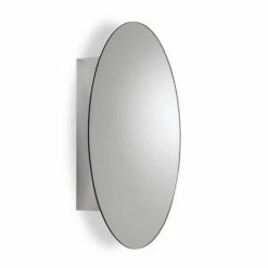 Croydex Tay Oval Mirrored Door Cabinet - WC870105 -Bathroom Mirrors Shop WC870105 D3 460