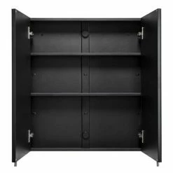 Croydex Dawley Matt Black 600mm Double Door Mirror Cabinet - WC930221 -Bathroom Mirrors Shop WC930221 D2 460