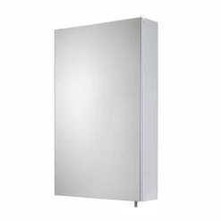 Croydex Finchley Stainless Steel Single Door Mirror Cabinet with FlexiFix - WC940005 -Bathroom Mirrors Shop WC940005 D2 460