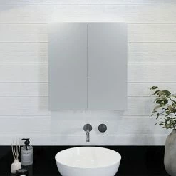 Croydex Finchley Stainless Steel Double Door Mirror Cabinet with FlexiFix - WC940205