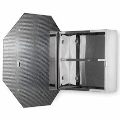 Croydex Favo Octagonal Mirrored Door Cabinet with Bevelled Edging - WC970005 -Bathroom Mirrors Shop WC970005 D2 460